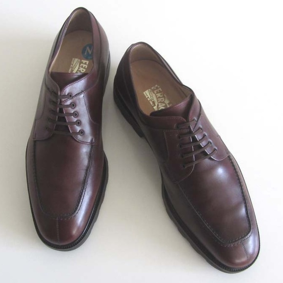 FERRAGAMO Model brown split toe derby shoes 10 2E - Picture 3 of 8